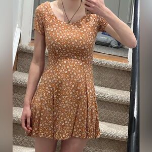 Pretty orange fall floral dress